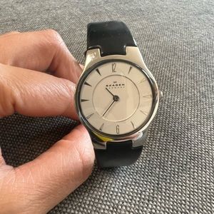 Skagen Classic Black Leather Watch